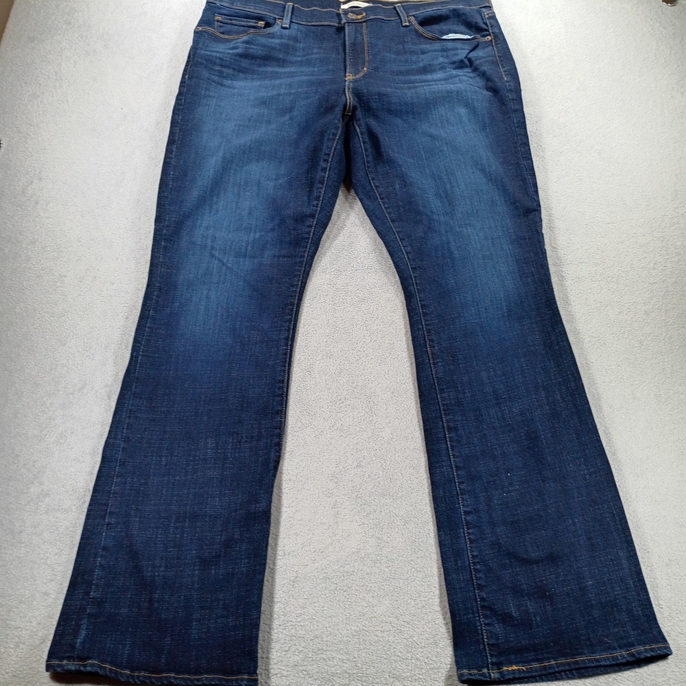 Levi's Women Classic Bootcut Blue 18L W34 L34 Dark Wash Denim Jeans